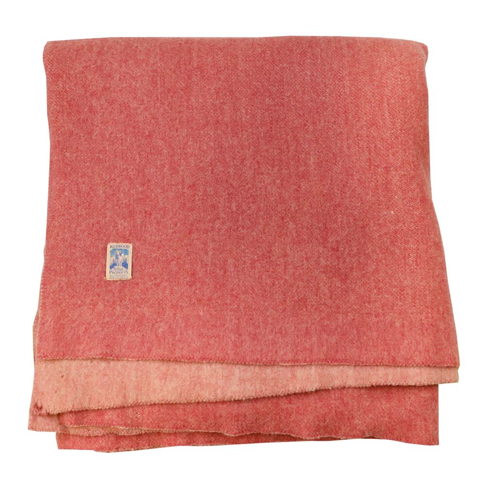 Vintage Kenwood Wool Products Red Blanket 50s 40s